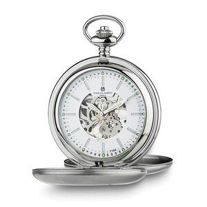 Charles Hubert Stainless Steel Double Cover Tritium Pocket Watch